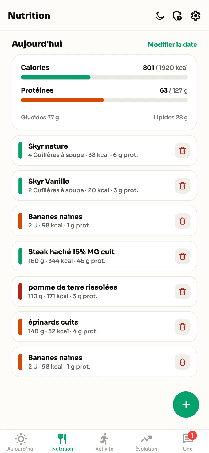 Capture d'écran — Une saisie qui s'adapte à toi